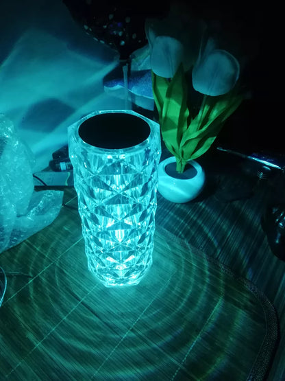 ⭐CRYSTAL LUXE ⭐Lámpara de Cristal con Luz Led - 16 Colores + control remoto
