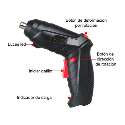 🪛DESTORNILLADOR ELECTRICO RECARGABLE PREMIUM | KIT  +45 PIEZAS 💼