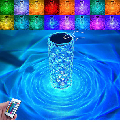 ⭐CRYSTAL LUXE ⭐Lámpara de Cristal con Luz Led - 16 Colores + control remoto